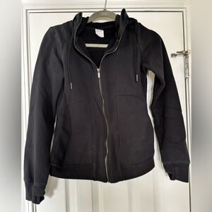WOMENS • XS • BLACK • ZIP UP HOODIE • THUMB HOLES